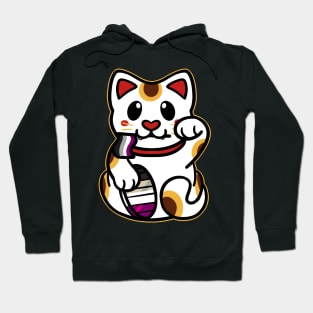 LGBTQ+ Pride Lucky Cat - Asexual Hoodie